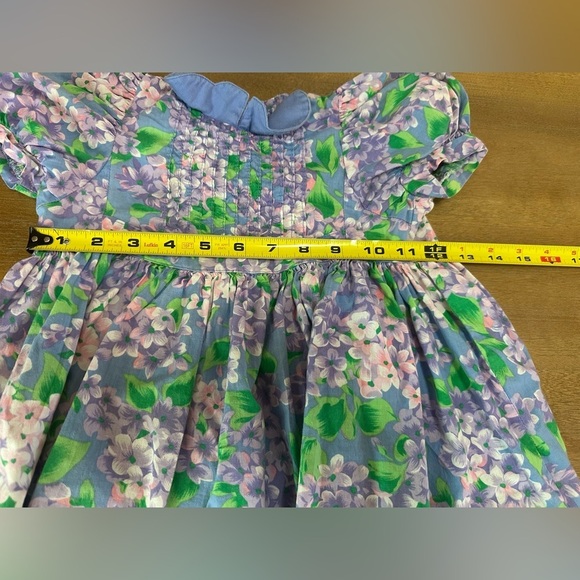 Vintage Floral Lilac Girls Dress 100% Cotton 4T - Picture 4 of 8